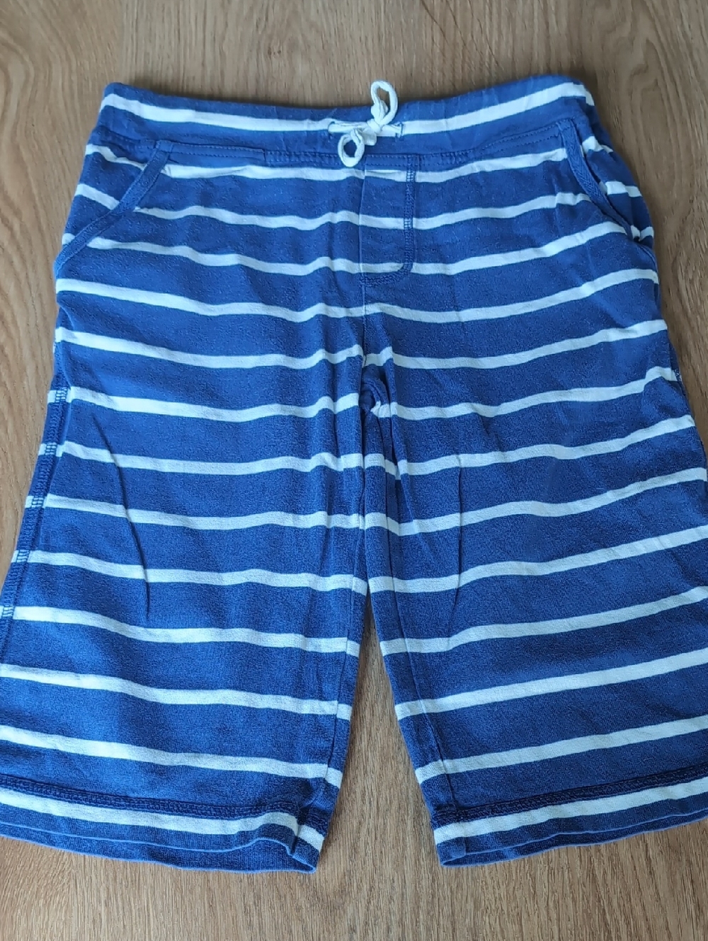 Mini Boden Blue and White Striped Shorts - 9 Years